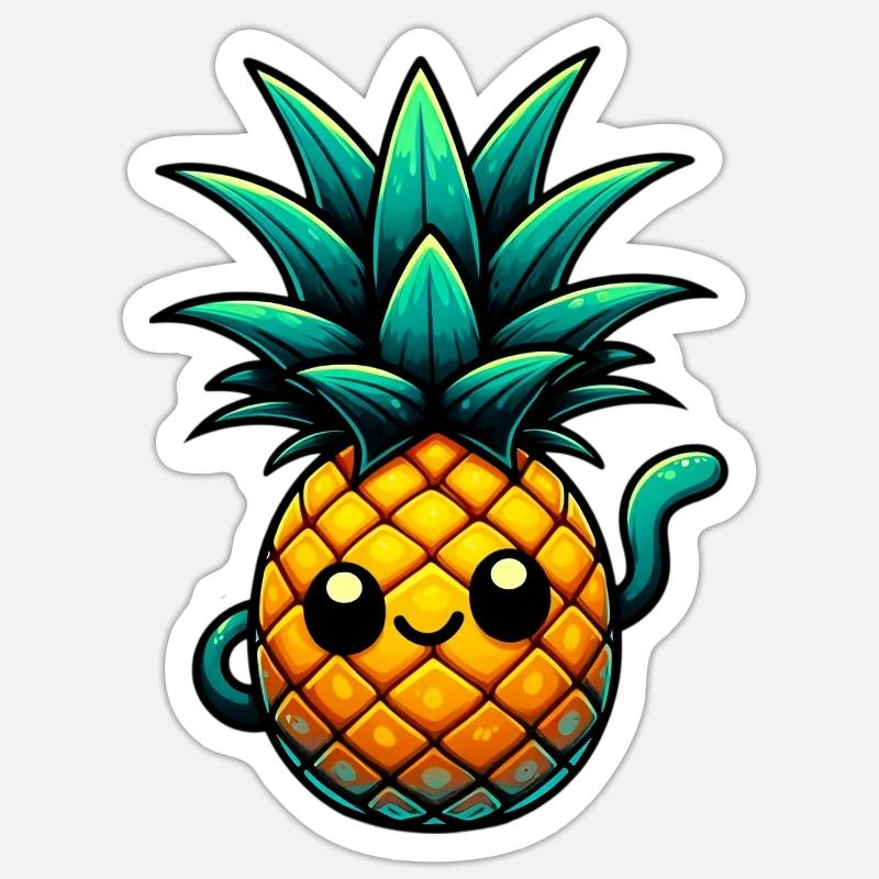Pineapple - Sticker size S (10 x 10 cm) - white matte