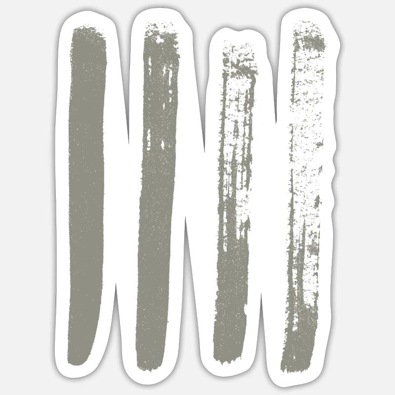 Brush Stripe Pattern / KHAKI - Sticker size S (10 x 10 cm) - white matte