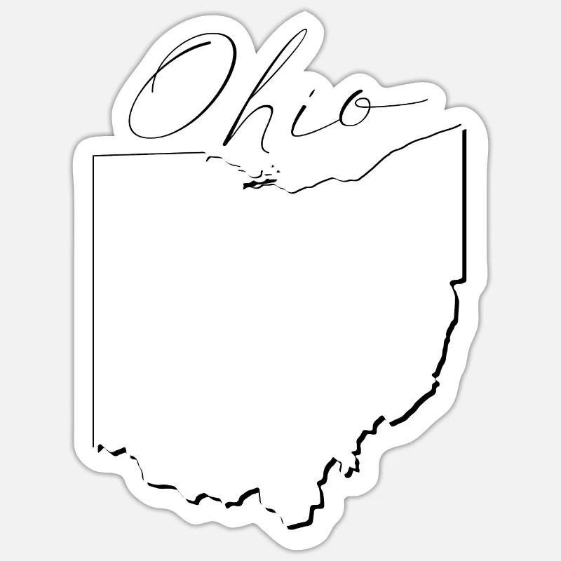 Ohio (United States) | Map | Shadow Script Sticker size S (10 x 10 cm)