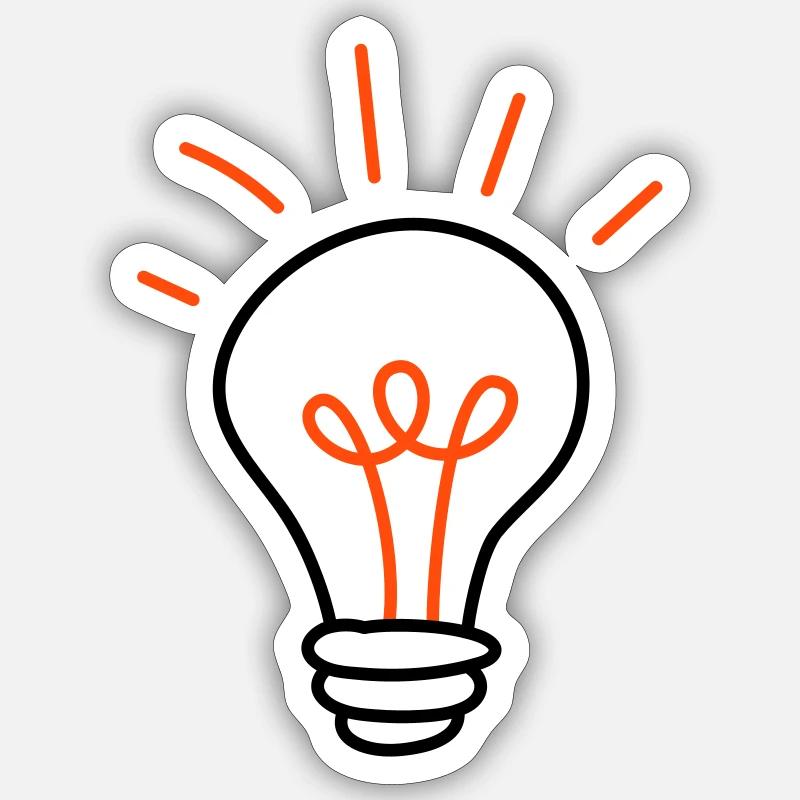 Light bulb - 2 colours - Sticker size S (10 x 10 cm) - white matte