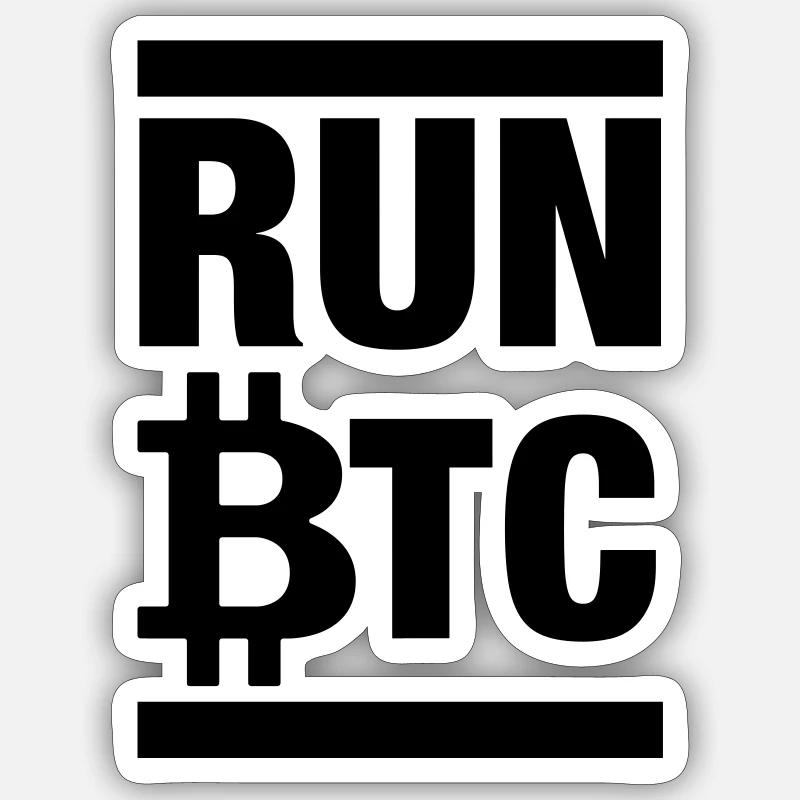 Run BTC Bitcoin Krypto Sticker Größe S (10 x 10 cm)