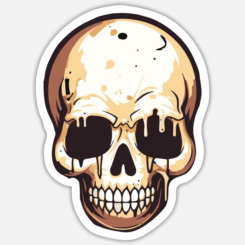 skull - Sticker Größe S (10 x 10 cm) - Mattweiß