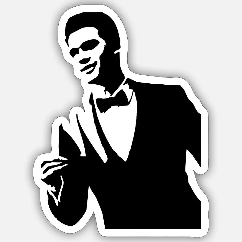 Bräutigam - Sticker Größe S (10 x 10 cm) - Mattweiß