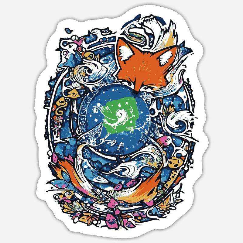 Fox - Sticker size S (10 x 10 cm) - white matte