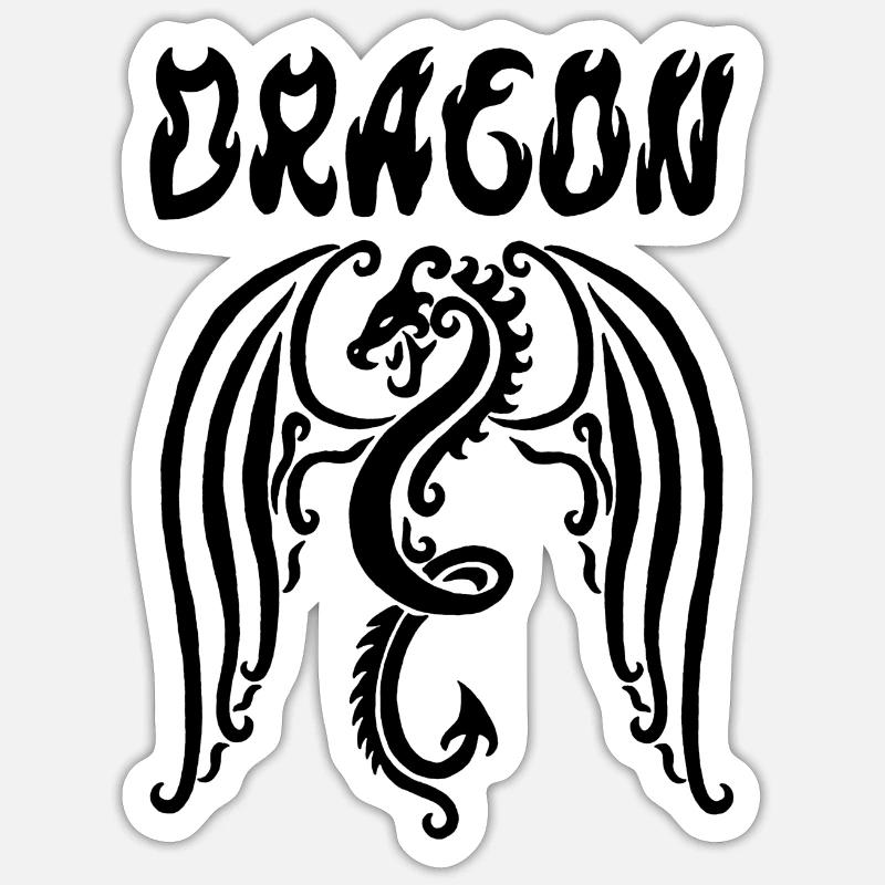 Schwarzer Drache Sticker Größe S (10 x 10 cm)