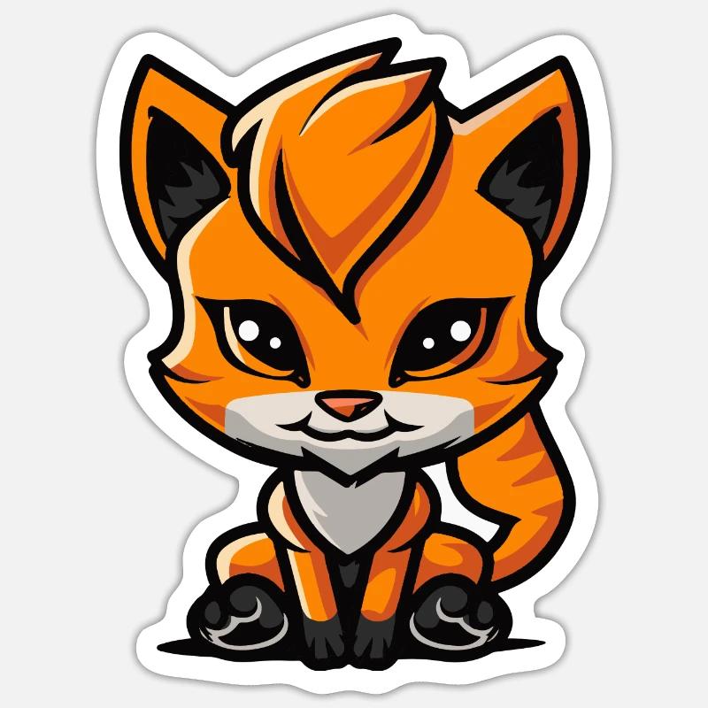 Bande dessinée Chat - Sticker taille S (10 x 10 cm) - blanc mat