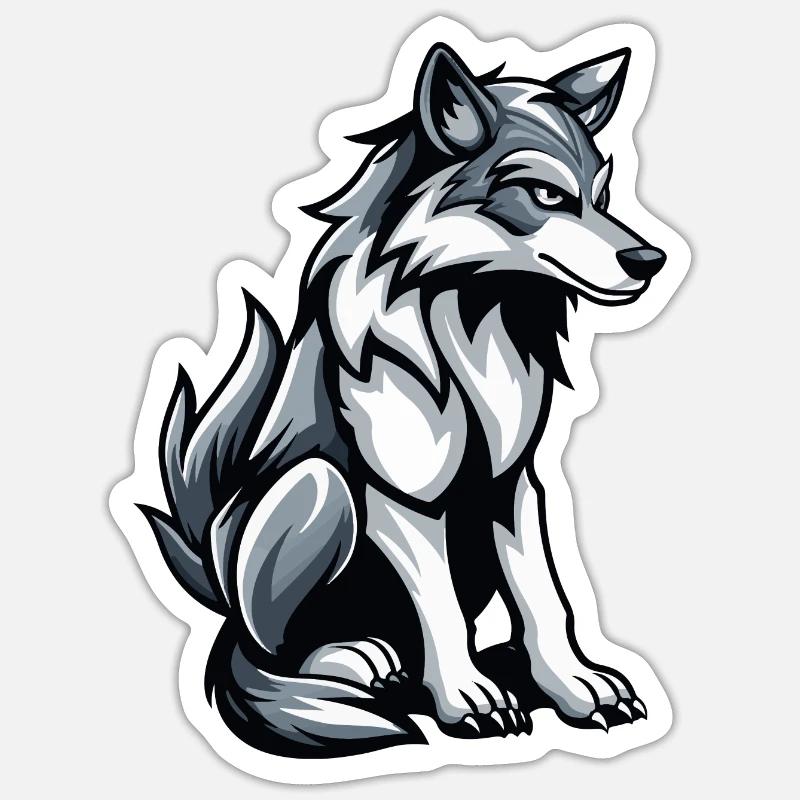 Wolf Comic Sticker Größe S (10 x 10 cm)