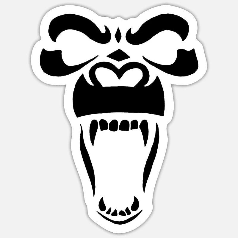 Schwarzer Gorilla Sticker Größe S (10 x 10 cm)