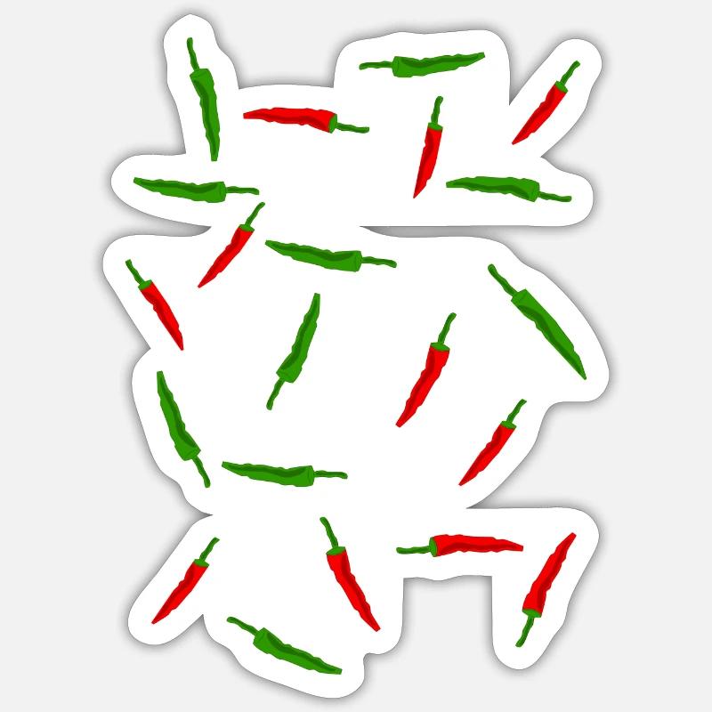 Piments - Sticker taille S (10 x 10 cm) - blanc mat