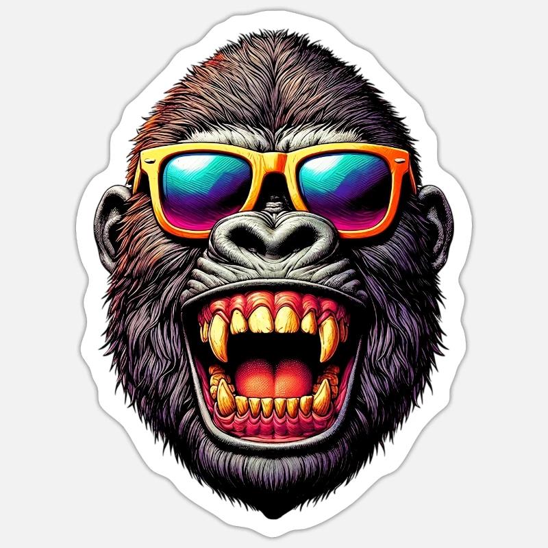 Gorilla - Sticker size S (10 x 10 cm) - white matte