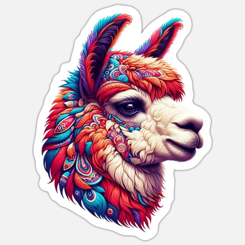 Alpaca - Sticker size S (10 x 10 cm) - white matte