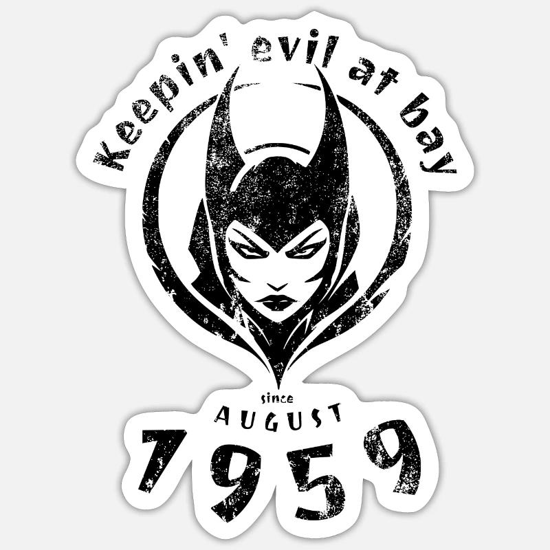 65. Geburtstag Keepin evil at bay since 08/1959 - Sticker Größe S (10 x 10 cm) - Mattweiß