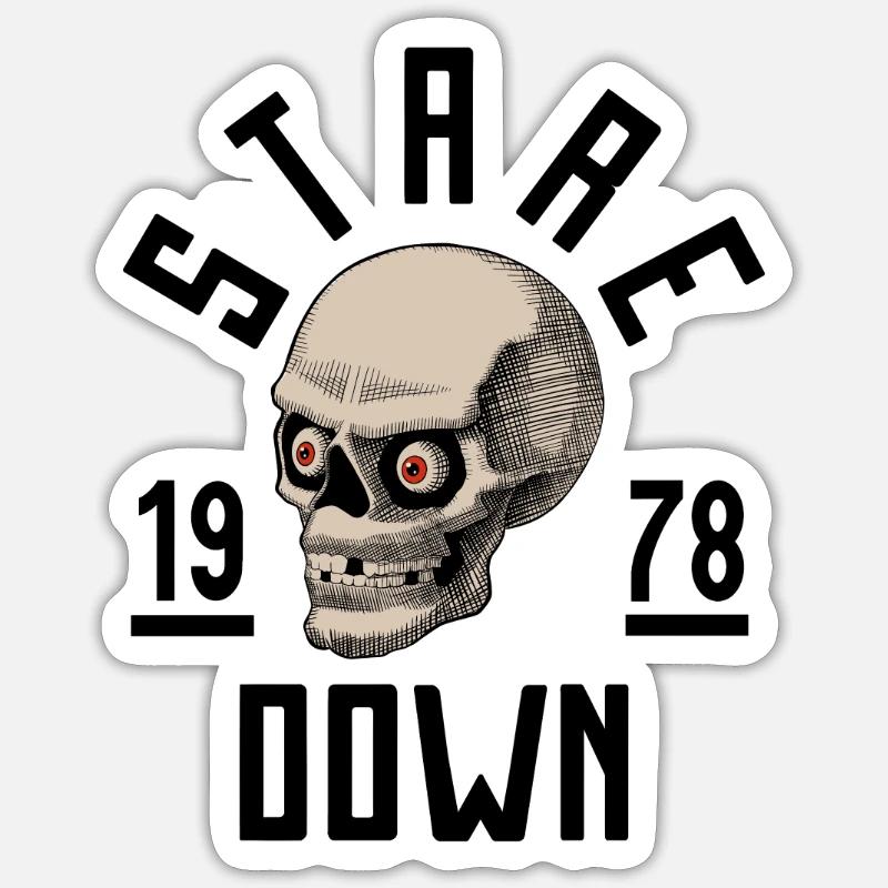 Staring skull Sticker size S (10 x 10 cm)