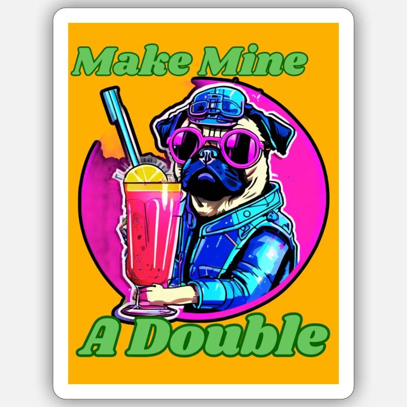 Make MIne a Double Sticker size S (10 x 10 cm)