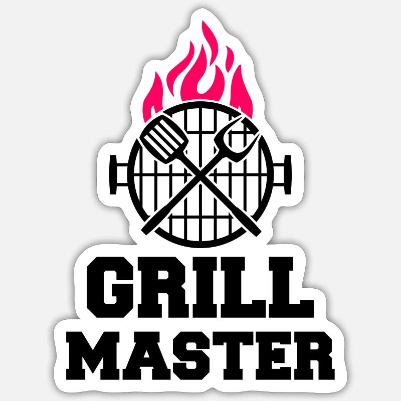 grill master - Sticker Größe S (10 x 10 cm) - Mattweiß