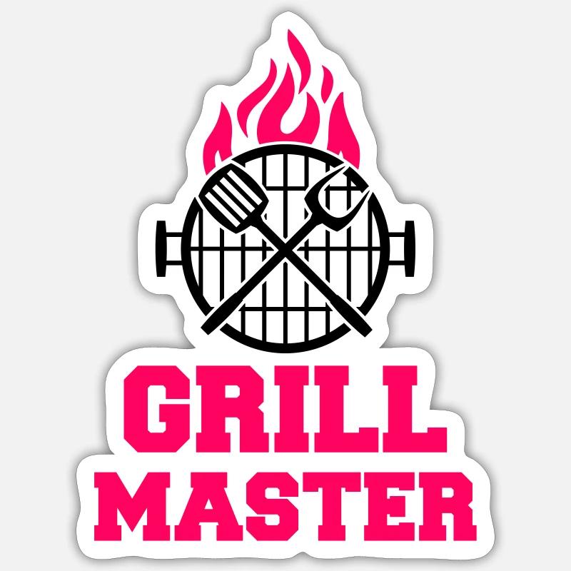 Grill Master - Sticker size S (10 x 10 cm) - white matte