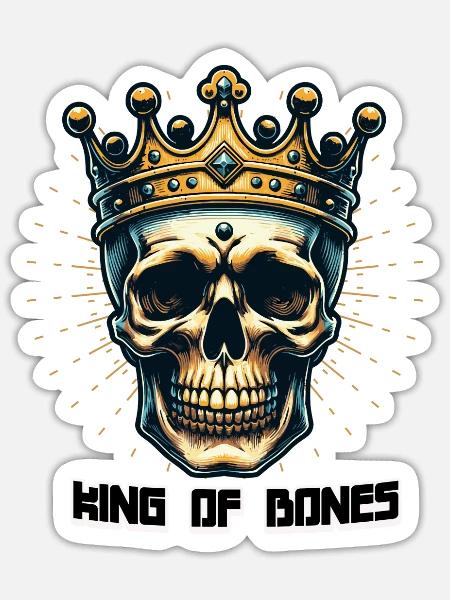 King of Bones - Sticker Größe S (10 x 10 cm) - Mattweiß