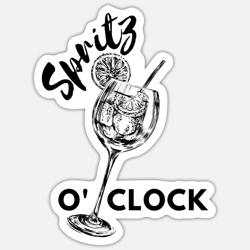 Spritz ou horloge - Sticker taille S (10 x 10 cm) - blanc mat