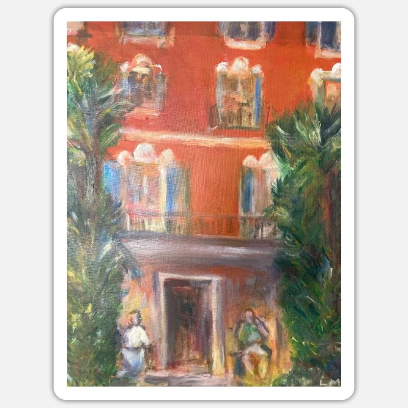 Villa d'été - Sticker taille S (10 x 10 cm) - blanc mat