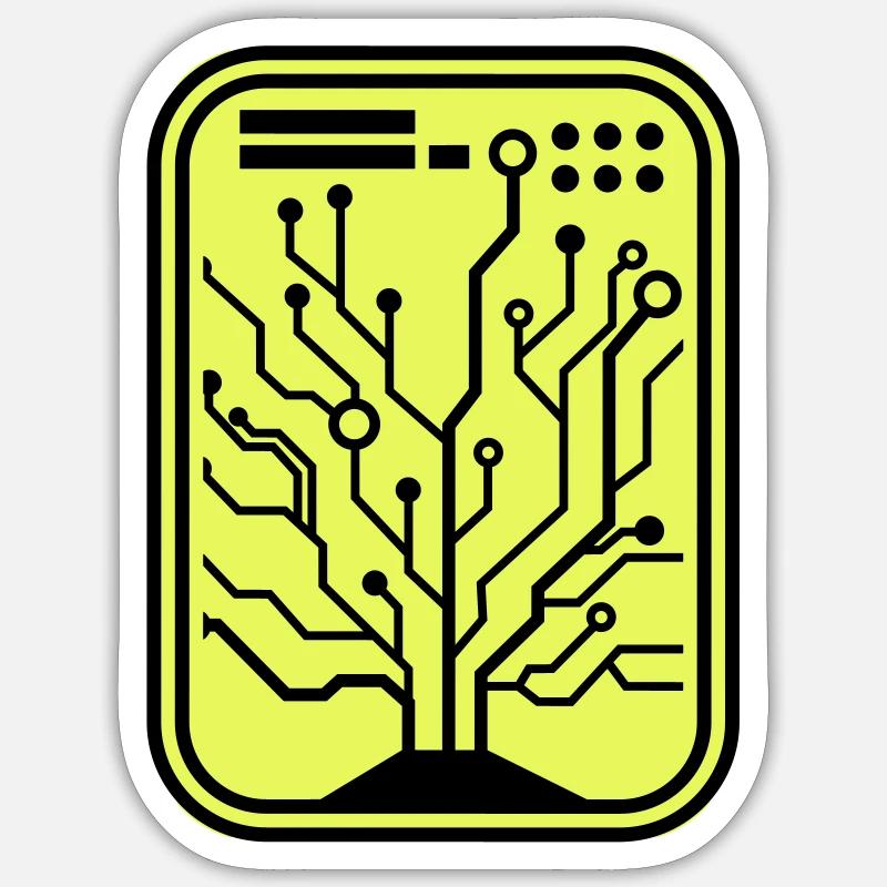 micro chip - Sticker Größe S (10 x 10 cm) - Mattweiß