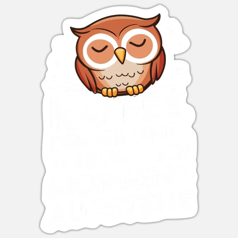 Nachteule Eule Eulen Vogel - Sticker Größe S (10 x 10 cm) - Mattweiß