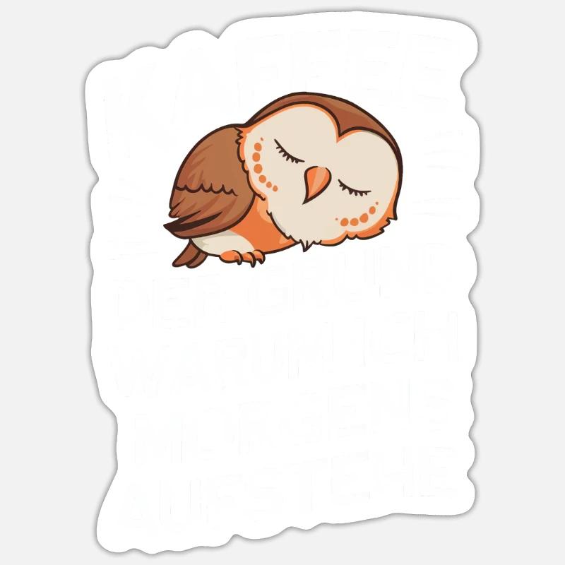Nachteule Eule Eulen Vogel - Sticker Größe S (10 x 10 cm) - Mattweiß