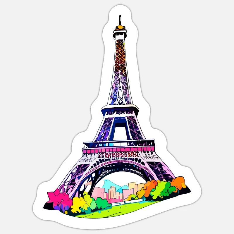 Tour Eiffel #2 - Sticker taille S (10 x 10 cm) - blanc mat