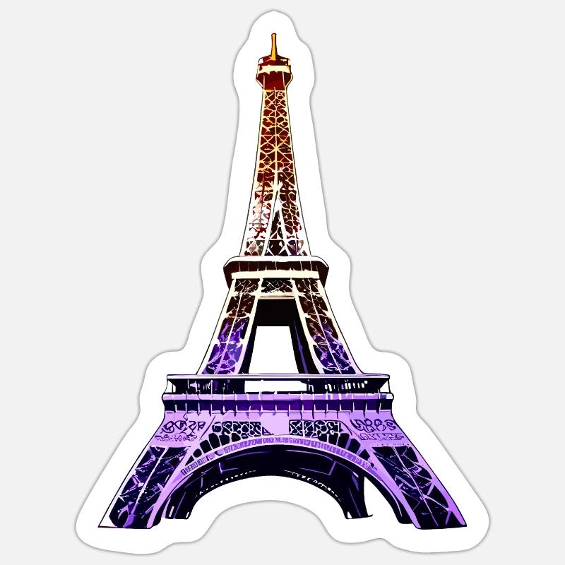 Eiffel tower #10 - Sticker taille S (10 x 10 cm) - blanc mat