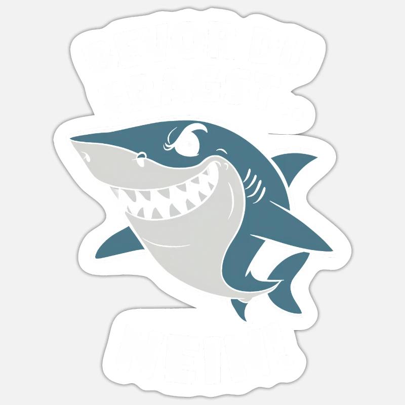 Requin Requin Requins Requin - Sticker taille S (10 x 10 cm) - blanc mat