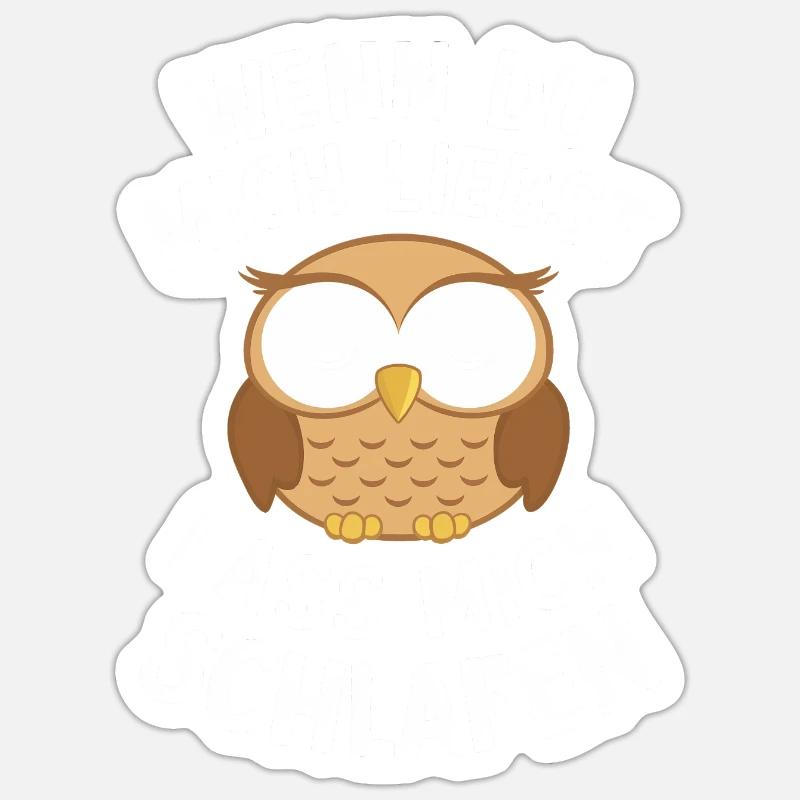 Nachteule Eule Eulen Vogel - Sticker Größe S (10 x 10 cm) - Mattweiß