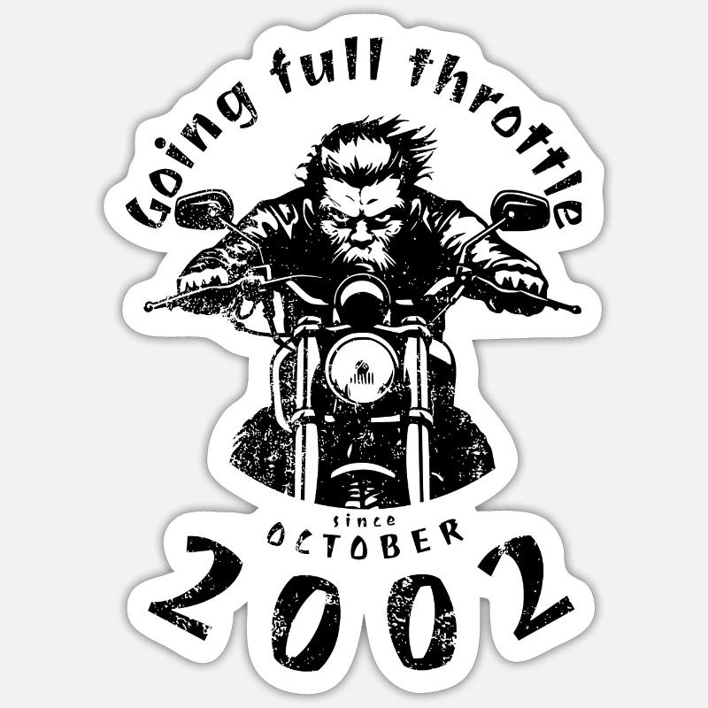 22. Geburtstag: Going full throttle since 10/2002 Sticker size S (10 x 10 cm)