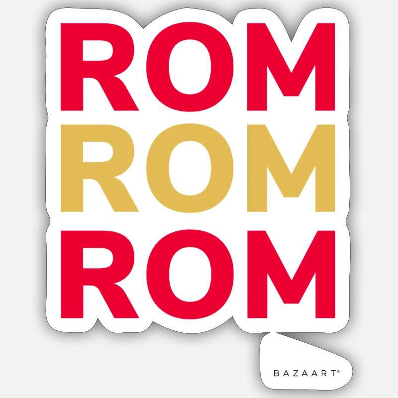 Rom Rom Rom - Sticker Größe S (10 x 10 cm) - Mattweiß