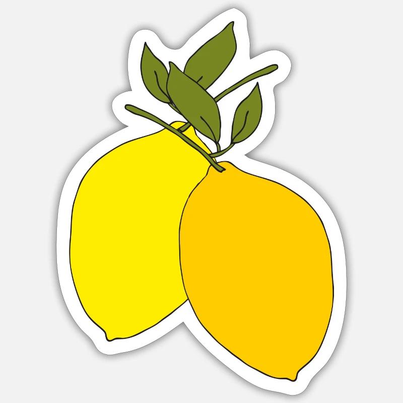 lemons double - Sticker size S (10 x 10 cm) - white matte
