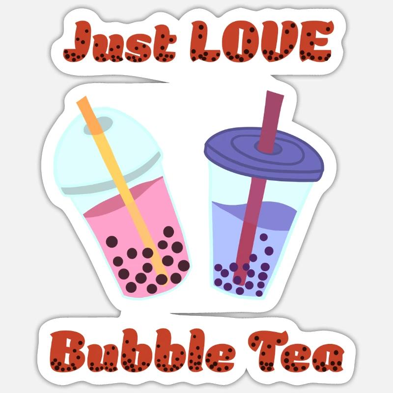 bubble tea - Sticker formato S (10 x 10 cm) - bianco opaco