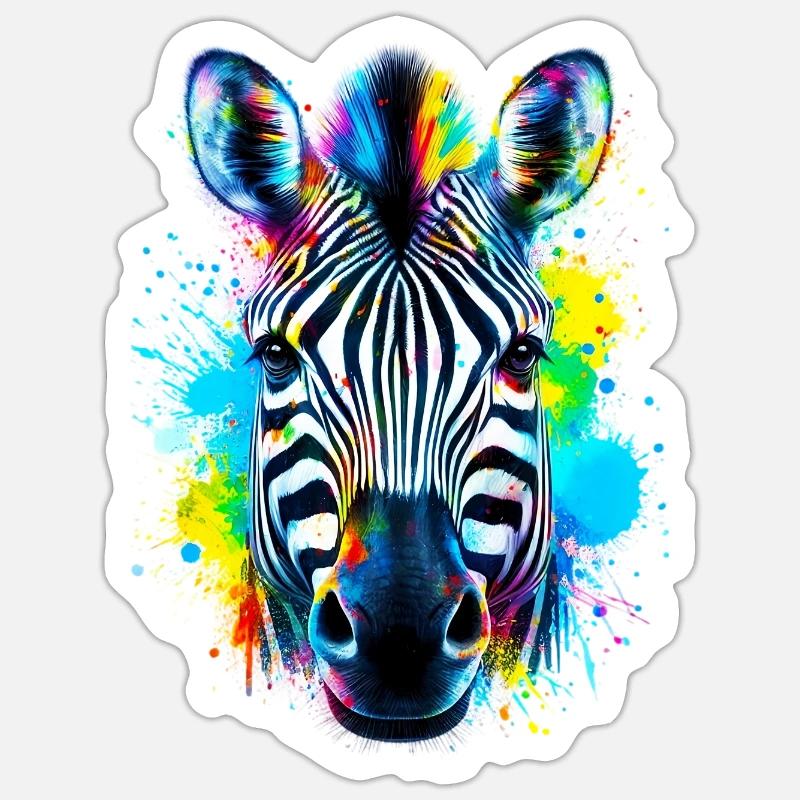Zebra - Sticker size S (10 x 10 cm) - white matte