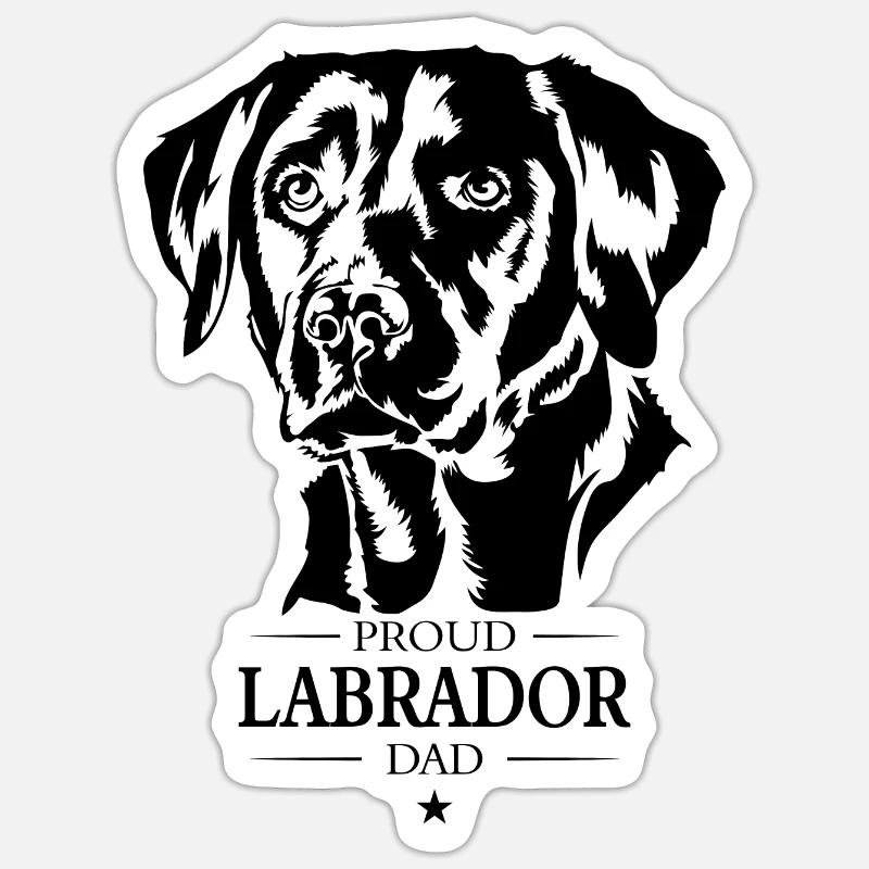 Labrador Dad Hunde Hund Labbi Wilsigns - Sticker Größe S (10 x 10 cm) - Mattweiß