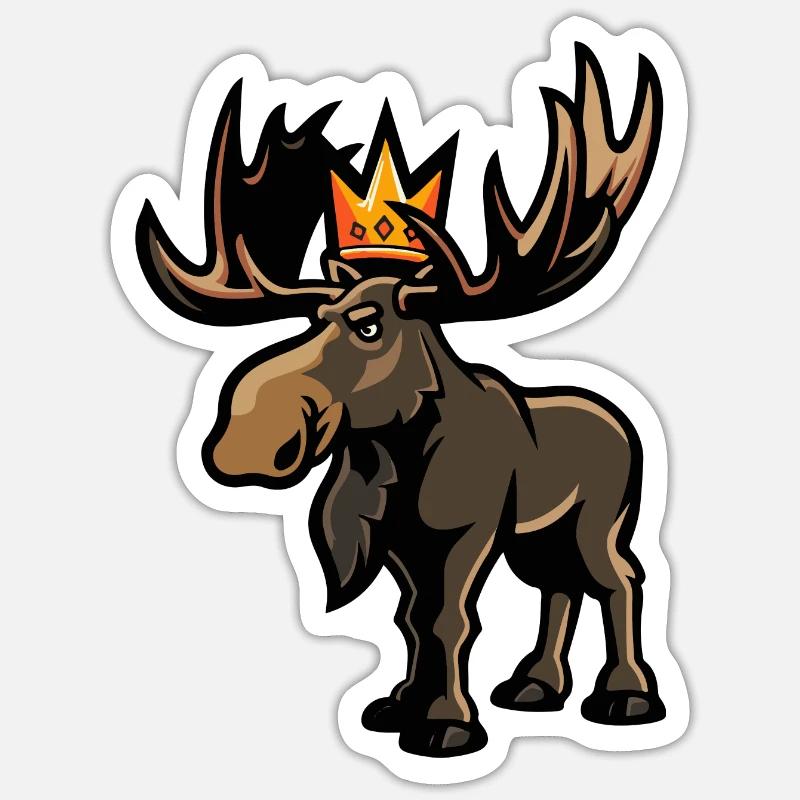 Moose Comic Crown - Sticker size S (10 x 10 cm) - white matte