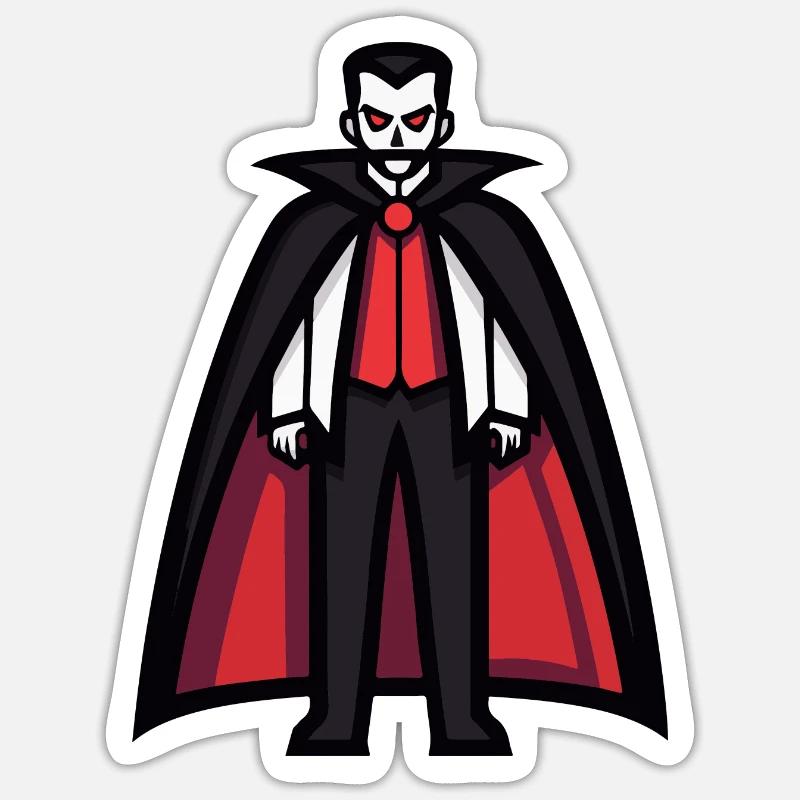 Vampir Halloween Comic - Sticker Größe S (10 x 10 cm) - Mattweiß