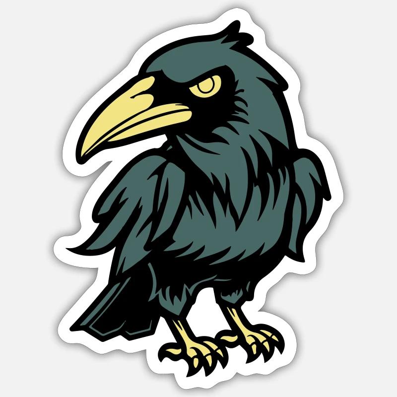 Raven Comic Animal - Sticker size S (10 x 10 cm) - white matte