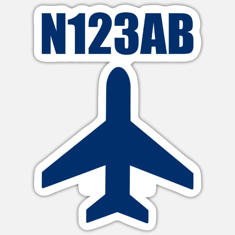 Custom Aviation - Flugzeug - Luffahrt - Pilot - Sticker Größe S (10 x 10 cm) - Mattweiß