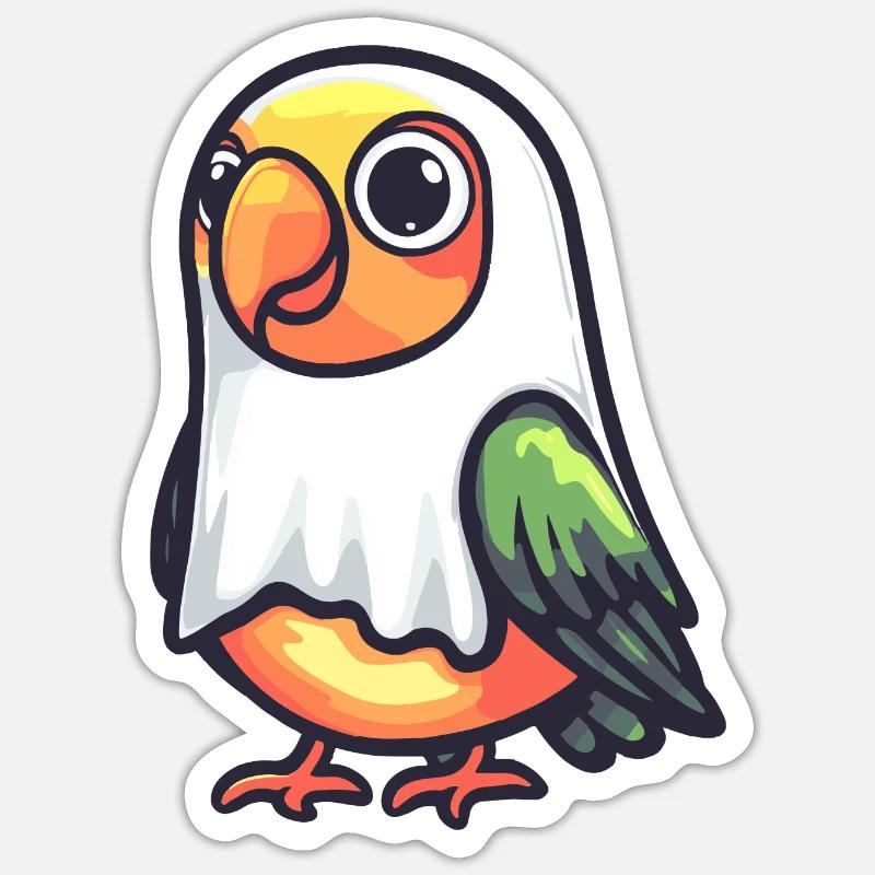 Papagai Halloween Comic Ghost - Sticker size S (10 x 10 cm) - white matte