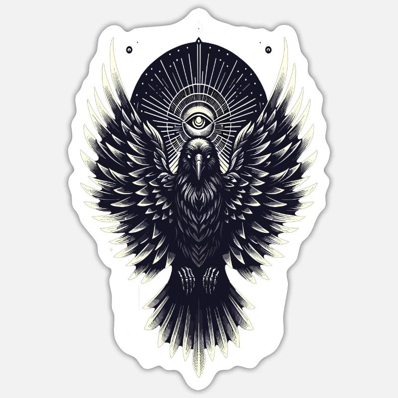 Gothic, Rabe Sticker Größe S (10 x 10 cm)