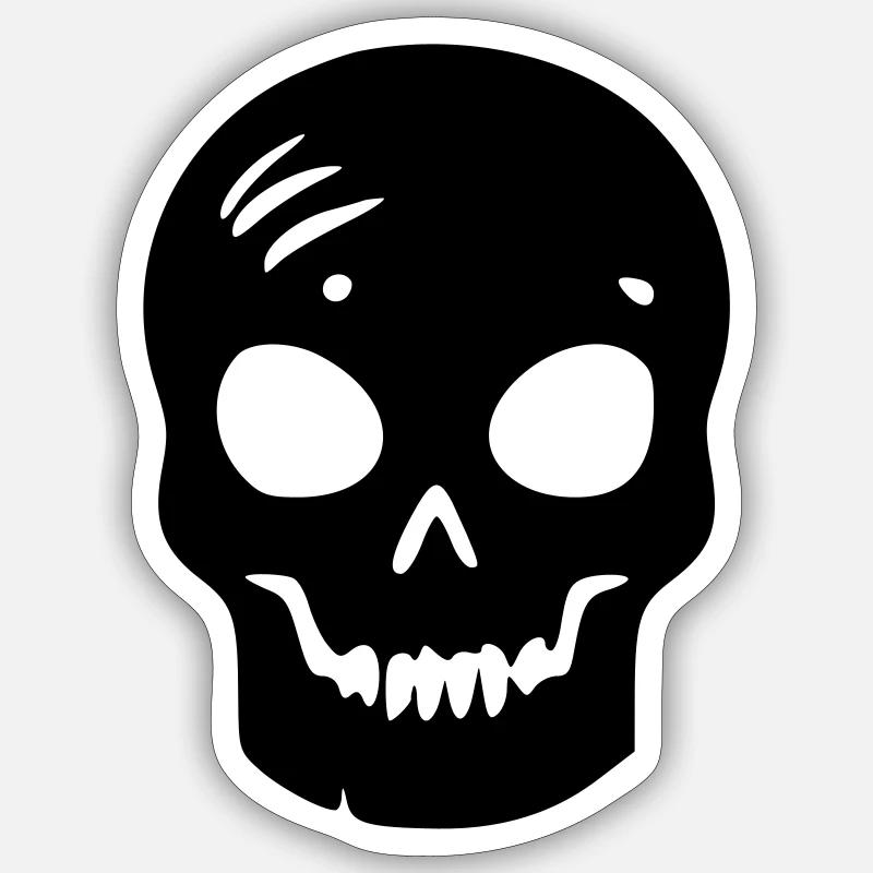 Schädel - Sticker Größe S (10 x 10 cm) - Mattweiß