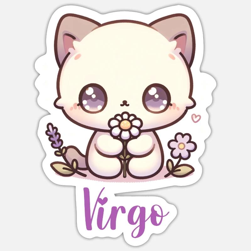 Süße Virgo Sternzeichen Astrologie Geschenk - Sticker Größe S (10 x 10 cm) - Mattweiß