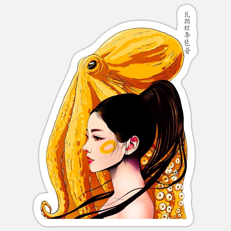 Yellow-ringed octopus Sticker taille S (10 x 10 cm)