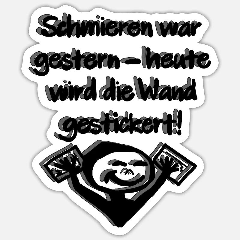 Heute wird gestickert Sticker Größe S (10 x 10 cm)