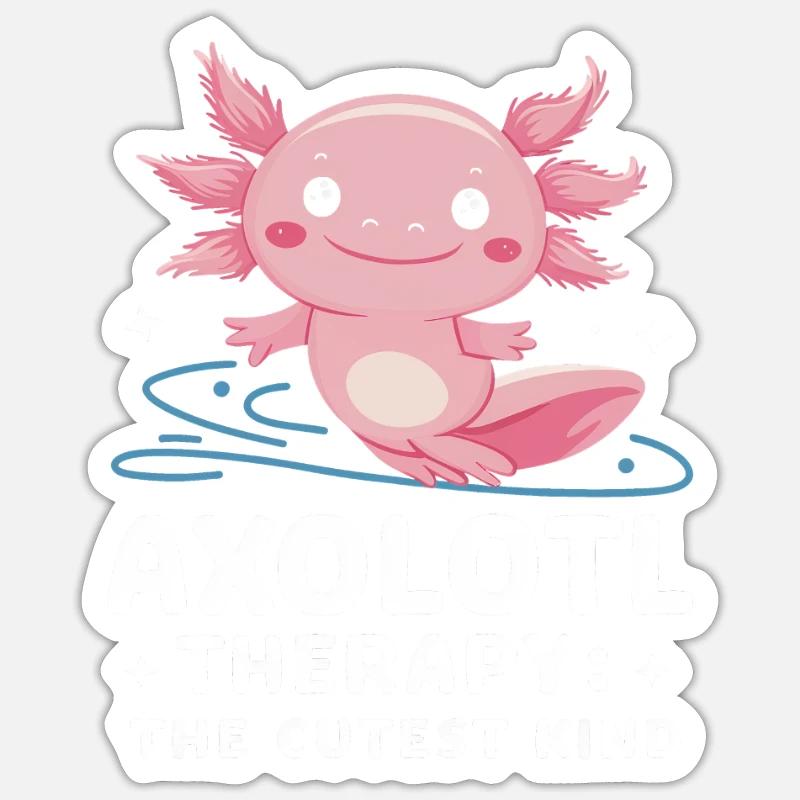 Poisson axolotl - Sticker taille S (10 x 10 cm) - blanc mat