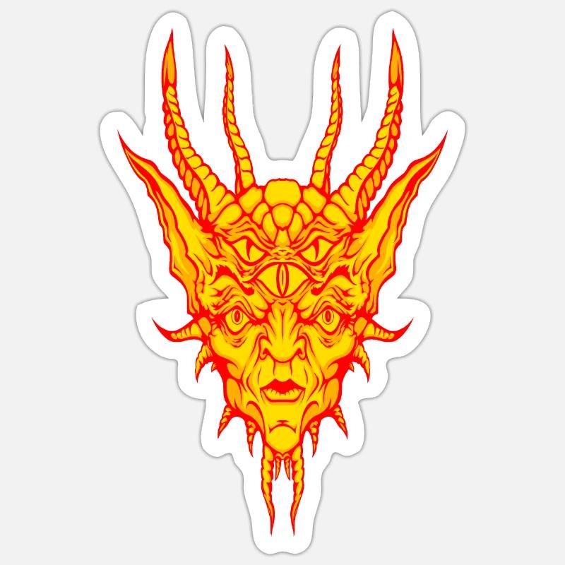 Feuer-Dämon Sticker Größe S (10 x 10 cm)