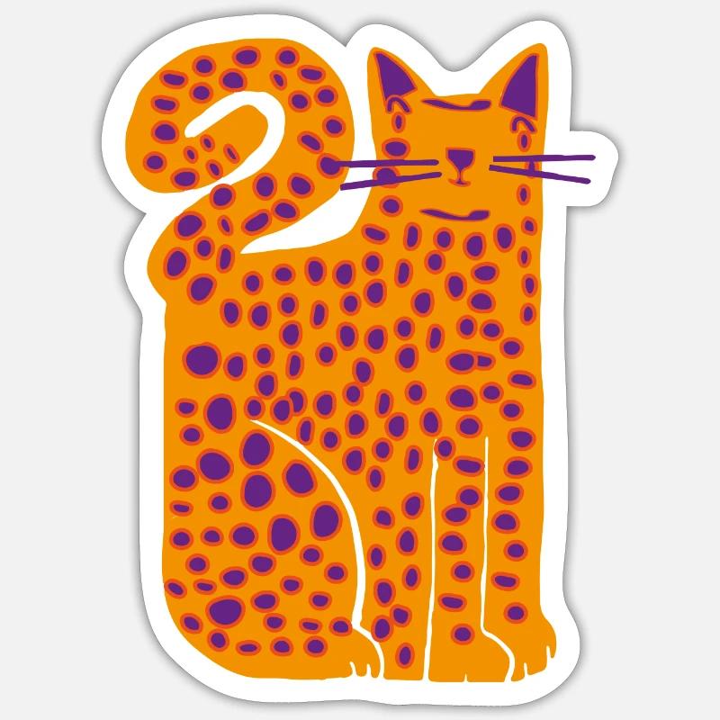 Big cat - Sticker Größe S (10 x 10 cm) - Mattweiß