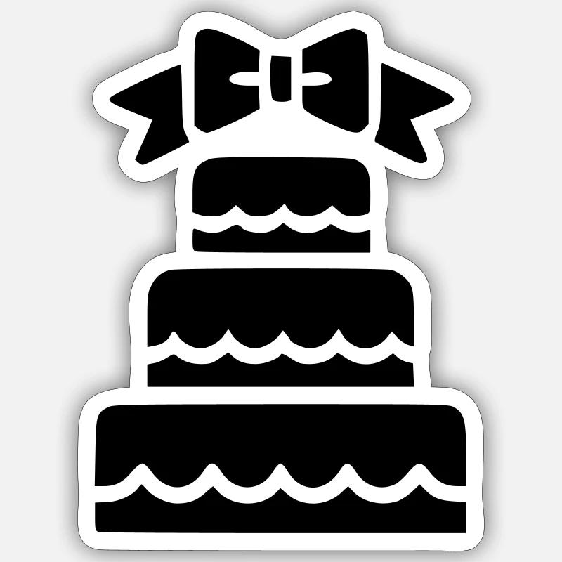 Gateau de mariage Sticker taille S (10 x 10 cm)